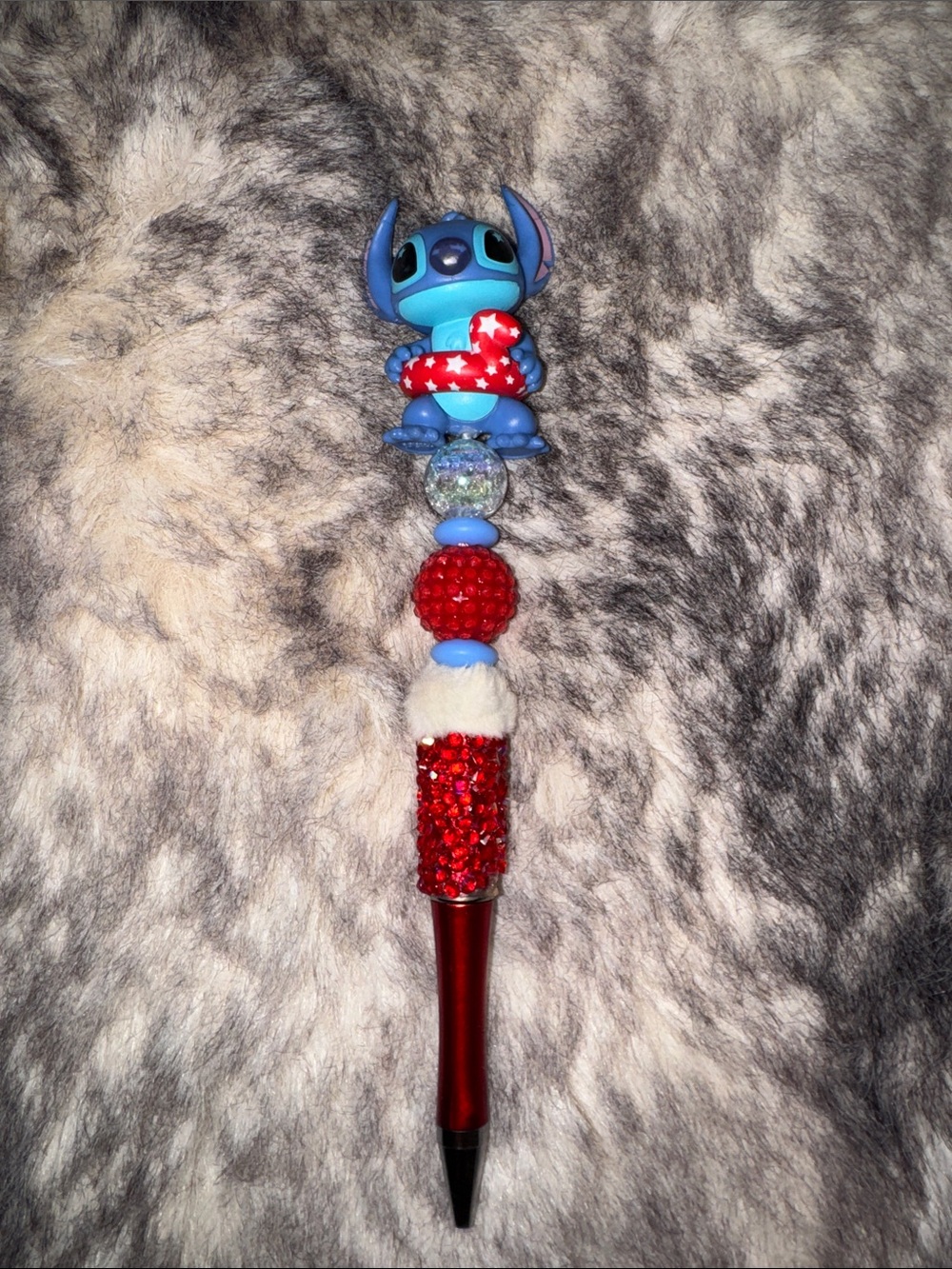 Blue Stitch Character Doorables Pen with Red Accents